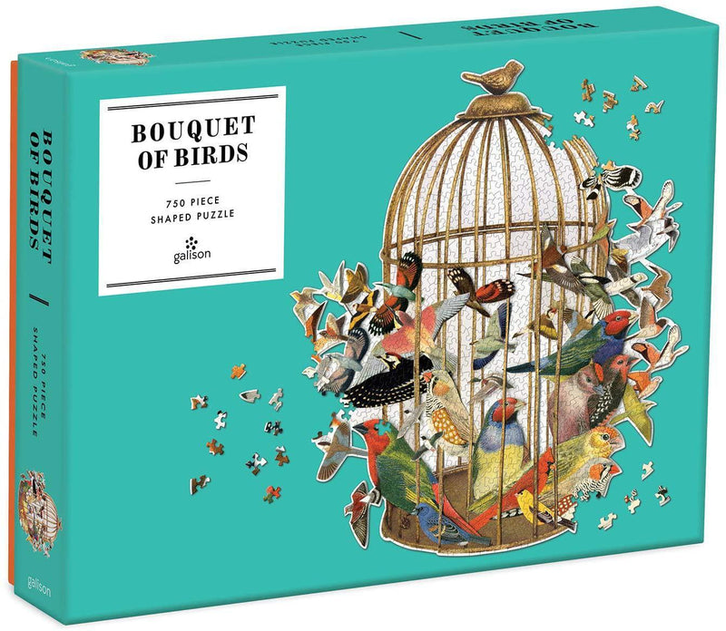 Galison Puzzles: Bouquet of Birds - 750 Piece Shaped Puzzle