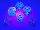 Chessex: Gemini Gel Green-Pink w/ Blue Luminary - 16mm d6 Dice Set (12) - CHX26664 