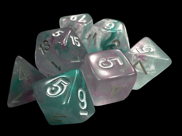 Chessex: Nebula Wisteria w/ White - Mini Polyhedral Dice Set (7) - CHX20545 