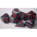 Chessex: Velvet Black w/ Red - Polyhedral Dice Set (7) - CHX27478