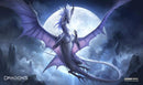 GamerMats: 'White Dragon of the Night' 14"x24"&1/8" Stitched Gaming Playmat 