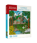 Pomegranate ArtPiece Puzzle: CJ Hurley 'Cliffside House in Mountains' - 500 Piece Puzzle 