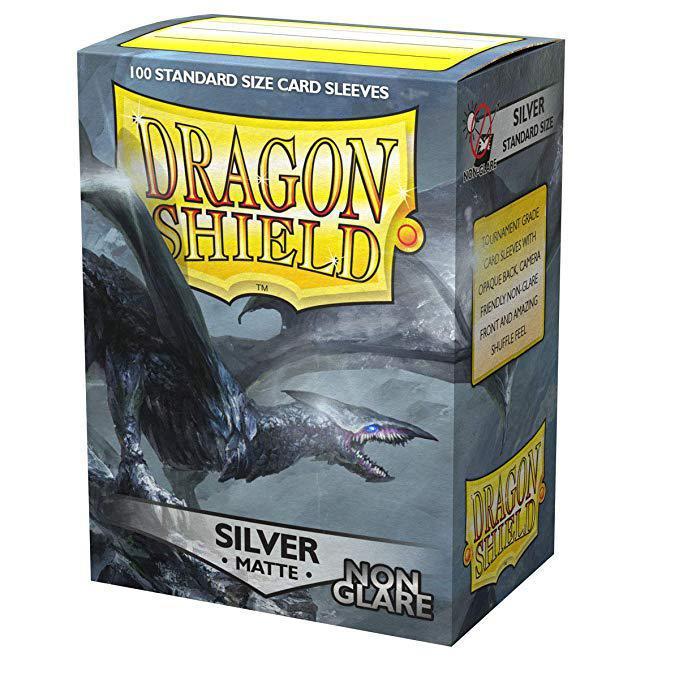 Dragon Shield: Deck Protector Sleeves - Standard Size Matte Non Glare Silver (100)