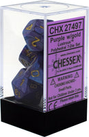 Chessex: Lustrous Purple w/ Gold - Polyhedral Dice Set (7) - CHX27497