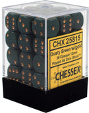 Chessex: Opaque Dusty Green w/ Copper - 12mm d6 Dice Set (36) - CHX25815