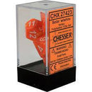 Chessex: Vortex Solar Orange w/ White - Polyhedral Dice Set (7) - CHX27423
