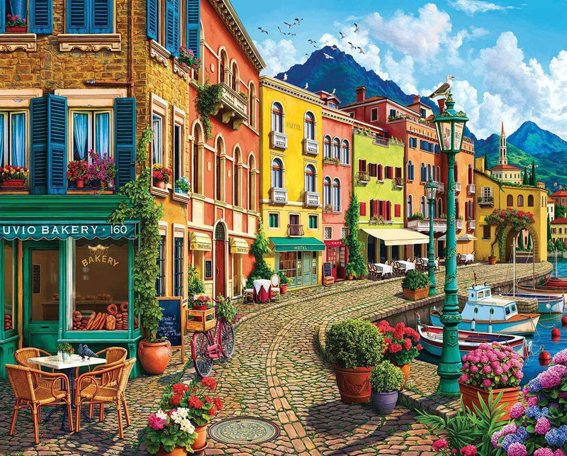 White Mountain Puzzles: Cafe on the Water - 1000 Piece Puzzle