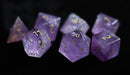 Metallic Dice Games: Engraved Amethyst Gemstone - Polyhedral Dice Set (7)