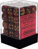 Chessex: Gemini Black w/ Red - 12mm d6 Dice Set - CHX26833