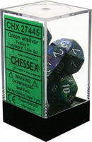 Chessex: Festive Green w/ Silver - Polyhedral Dice Set (7) - CHX27445