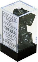 Chessex: Black w/ Grey Speckled Ninja - Polyhedral Dice Set (7) - CHX25318