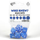 Koplow Games: Who Knew? Dice Sets - Blue w/ White