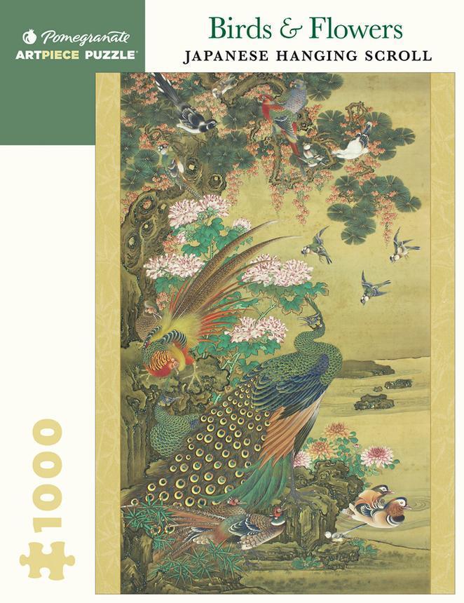 Pomegranate ArtPiece Puzzles: Birds & Flowers - Japanese Hanging Scroll - 1000 Piece Puzzle