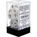 Chessex: Frosted Clear w/ Black - Polyhedral Dice Set (7) - CHX27401