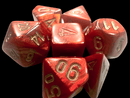 Chessex: Scarab Scarlet w/ Gold - Mini Polyhedral Dice Set (7) - CHX20414 