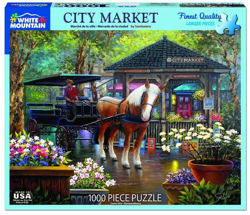 White Mountain Puzzles: City Market - 1000 Piece Puzzle
