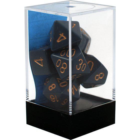 Chessex: Opaque Dusty Blue w/ Copper - Polyhedral Dice Set (7) - CHX25426