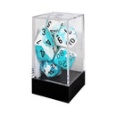 Chessex: Gemini Teal White w/ Black Dice - Polyhedral Dice Set (7) - CHX26444