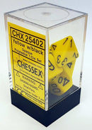 Chessex: Opaque Yellow w/ Black - Polyhedral Dice Set (7) - CHX25402