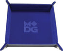 Metallic Dice Games: Velvet Folding Dice Tray Leather - Blue 10x10