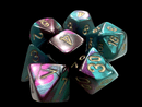 Chessex: Gemini Purple Teal w/ Gold - Mini Polyhedral Dice Set (7) - CHX20649 