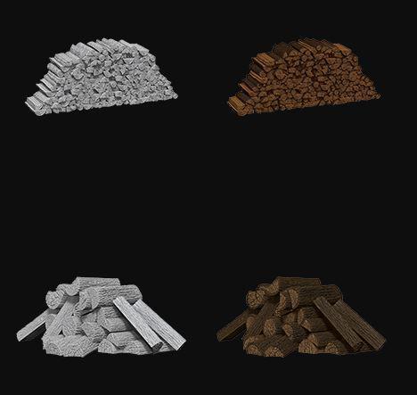 Pathfinder Deep Cuts Miniatures - Piles of Wood - Unpainted (WZK73868)