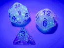 Chessex: Gemini Gel Green and Pink w/ Blue Luminary Dice - Polyhedral Dice Set (7) - CHX26464 