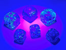 Chessex: Gemini Blue w/Light Blue Luminary - 16mm d6 Dice Set (12) - CHX26663 