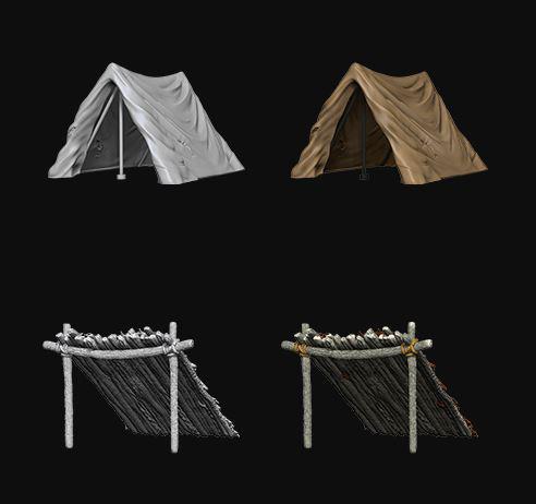 Pathfinder Deep Cuts Miniatures - Tent & Lean-to - Unpainted (WZK73858)