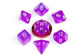 Metallic Dice Games: Stardust Purple 10mm - Mini Polyhedral Dice Set (7)