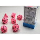 Chessex: Snow Pink w/ Black Vortex - Polyhedral Dice Set (7) - CHX30031