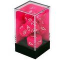 Chessex: Opaque Pink w/ White - Polyhedral Dice Set (7) - CHX25444