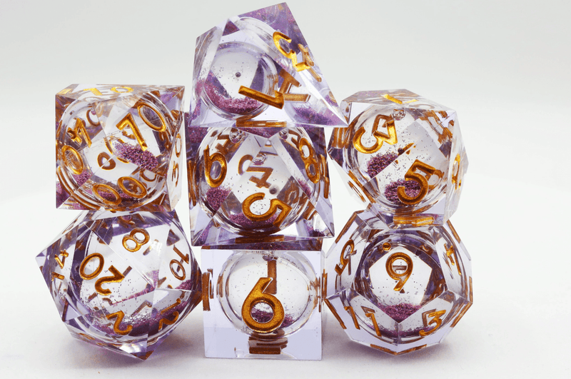 Foam Brain Games: Sharp Edge Dice - Purple Liquid Core 