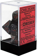 Chessex: Speckled Space Black w/ Red - Polyhedral Dice Set (7) - CHX25308