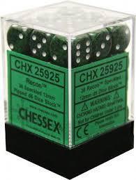 Chessex: Speckled Recon Green w/ White - 12mm d6 Dice Set (36) - CHX25925