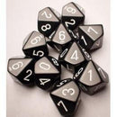 Chessex: Opaque Black w/ White Set of d10s (10) (CHX26208)
