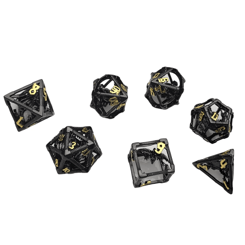 Forged Gaming: Caged Shadow - 7 Set of Metal Dice 