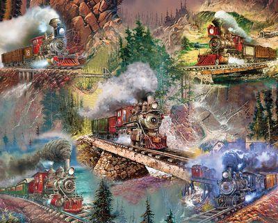 Springbok Puzzles: Thrilling Trains - 1000 Piece Puzzle 