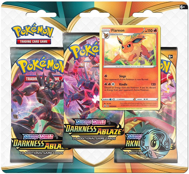 Pokemon TCG: Sun & Moon - Darkness Ablaze - Three Pack Blister Flareon