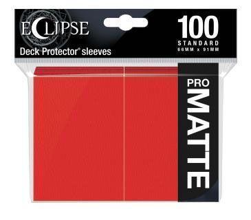 Ultra Pro: Eclipse PRO-Matte Deck Protector Sleeves - Standard Size Apple Red (100) 66mm x 91mm 