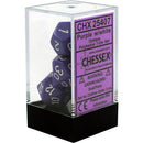 Chessex: Opaque Purple w/ White - Polyhedral Dice Set (7) - CHX25407