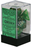 Chessex: Vortex Green w/ Gold - Polyhedral Dice Set (7) - CHX27435