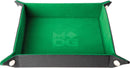 Metallic Dice Games: Velvet Folding Dice Tray Leather - Green 10x10