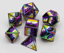 Foam Brain Games: Nonbinary Pride Flag RPG Metal Dice Set 