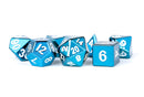 Metallic Dice Games: Blue Painted Metal 16mm - Polyhedral Dice Set (7)