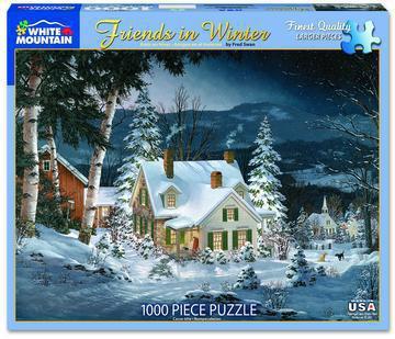 White Mountain Puzzles: Friends in Winter - 1000 Piece Puzzle