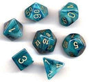 Chessex: Phantom Teal w/ Gold Polyhedral Dice Set (7) - CHX27489
