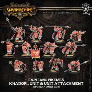 Warmachine: Khador - Iron Fang Pikemen / Black Dragons Unit With Attachment (12) (Plastic)