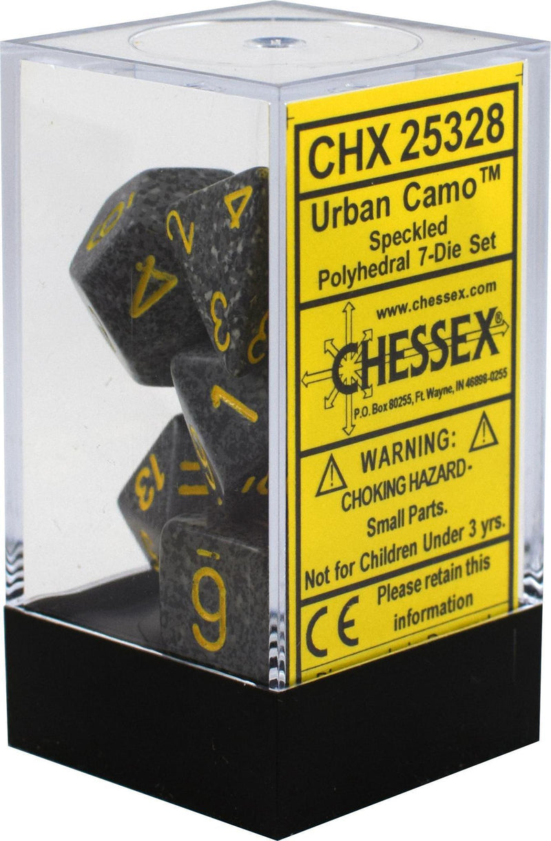 Chessex: Speckled Urban Camo Black w/ Gold - Polyhedral Dice Set (36) - CHX25328