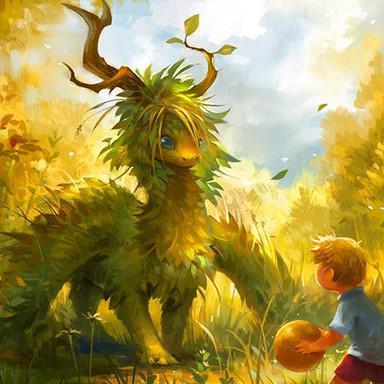 GamerMats: Dragon Art Coaster - 'Dragon, Ball, and Boy' 